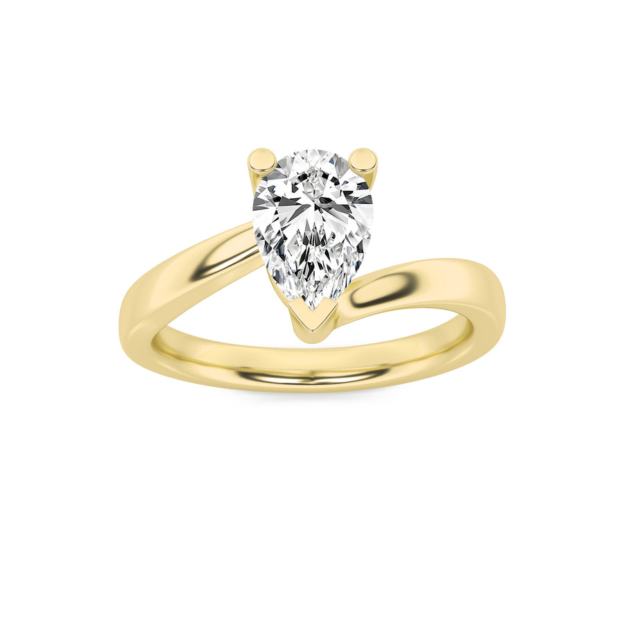 14K Yellow Gold 2ctw Lab Diamond Ring Sz 7