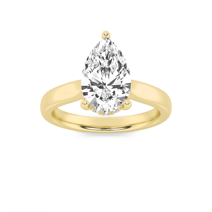 14K Yellow Gold 1ct F VS Lab Diamond Solitaire Ring