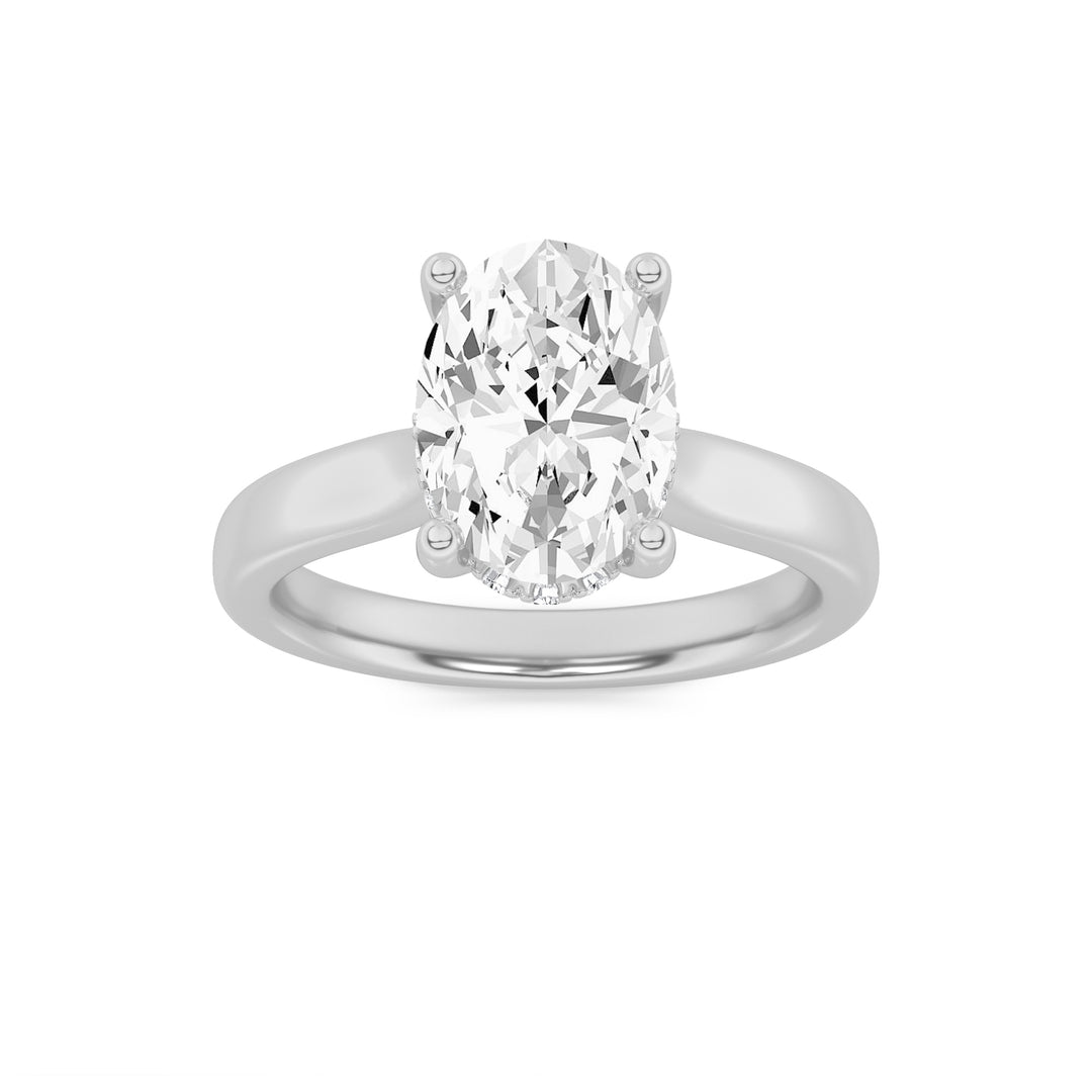 14K White Gold 1.5ct Lab Diamond Oval Ring Sz7