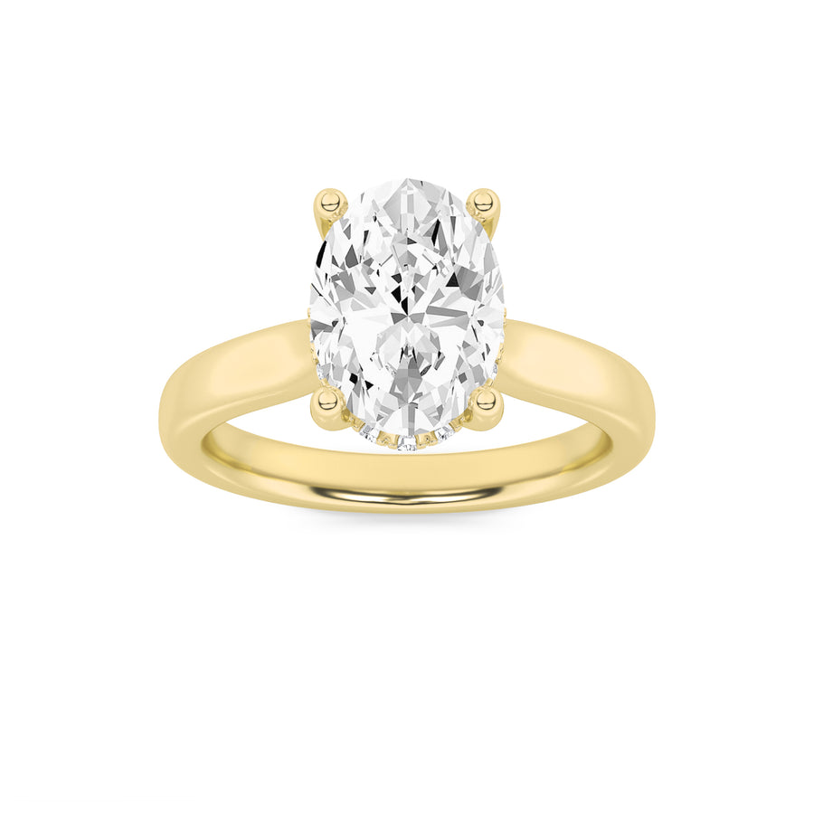 14K Yellow Gold 3ctw Oval Lab Diamond Ring Sz 7
