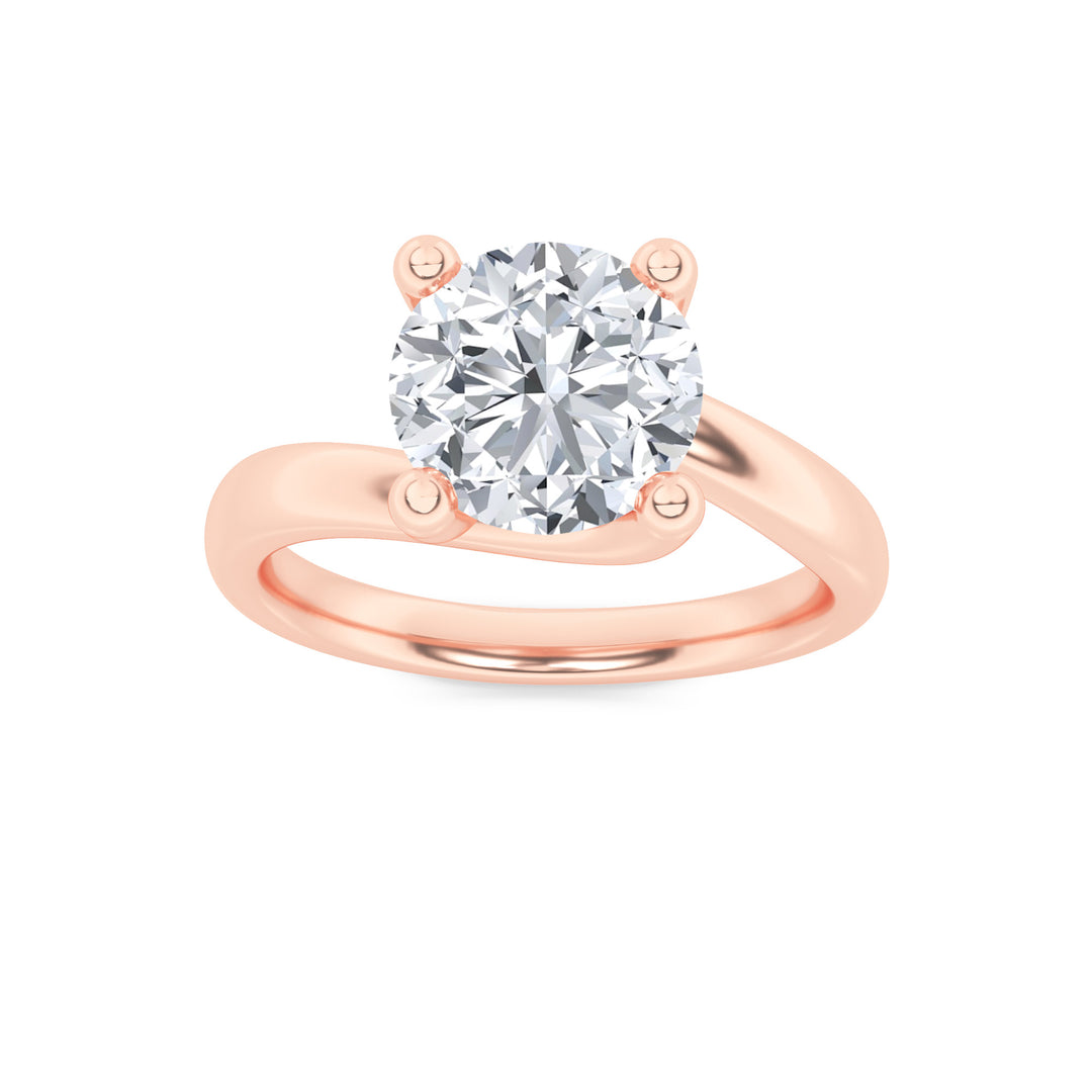 14K Rose Gold 1ct Lab Diamond Solitaire Ring Sz 7