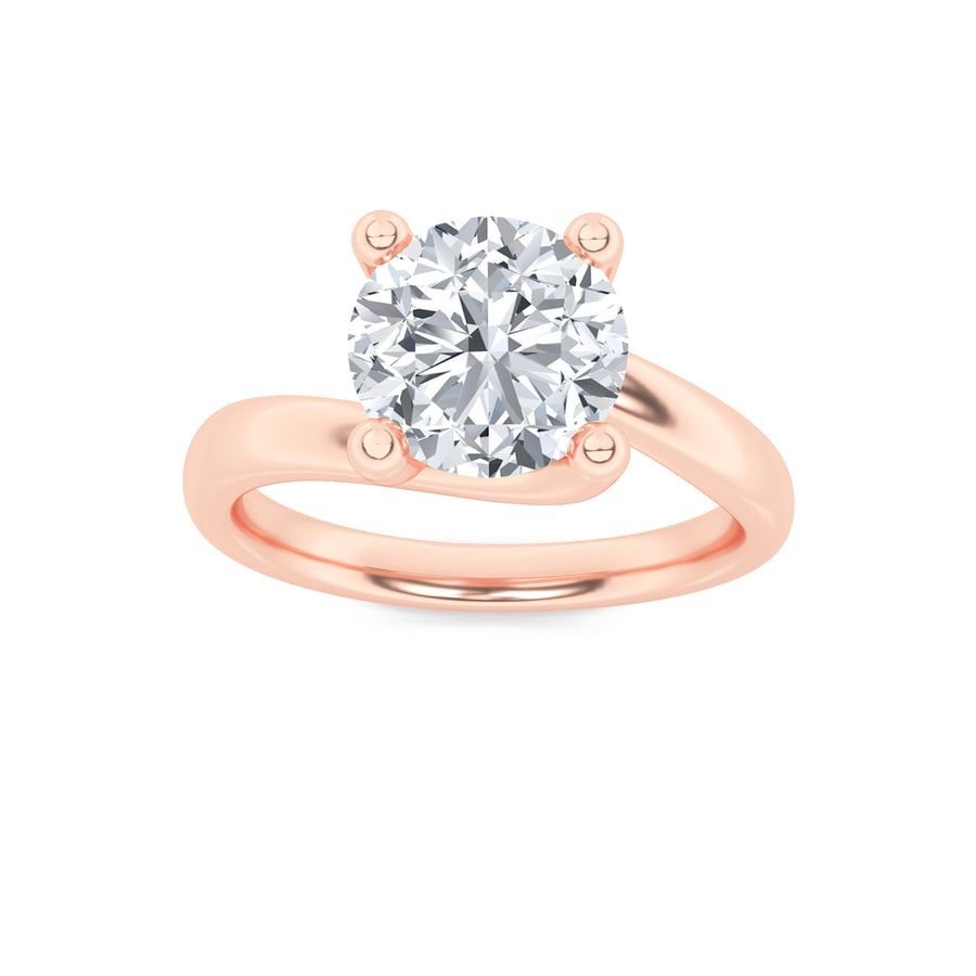 14K Rose Gold 1ct Lab Diamond Solitaire Ring Sz 7
