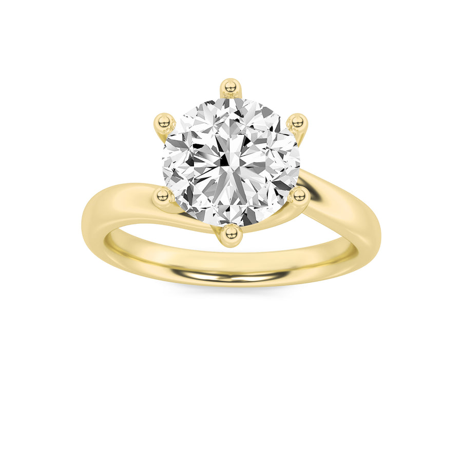 14K Yellow Gold 1ctw Lab Diamond Solitaire Ring Sz 7
