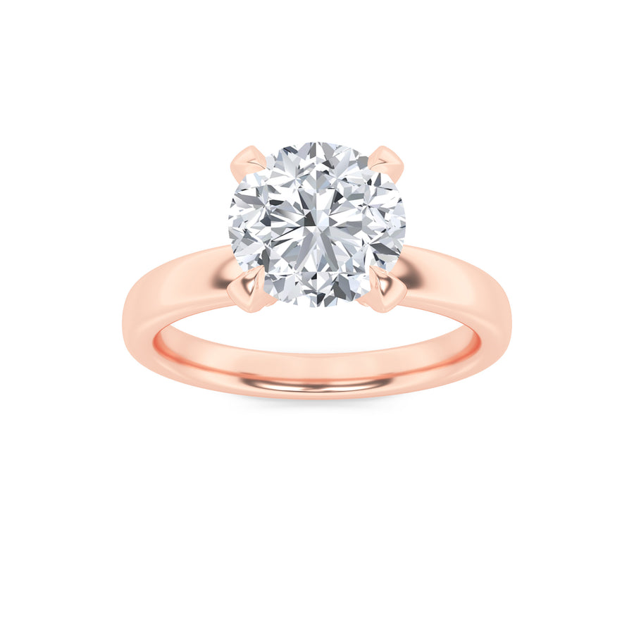 14K Rose Gold 2ctw Lab Diamond Ring, F Color VS+ Clarity