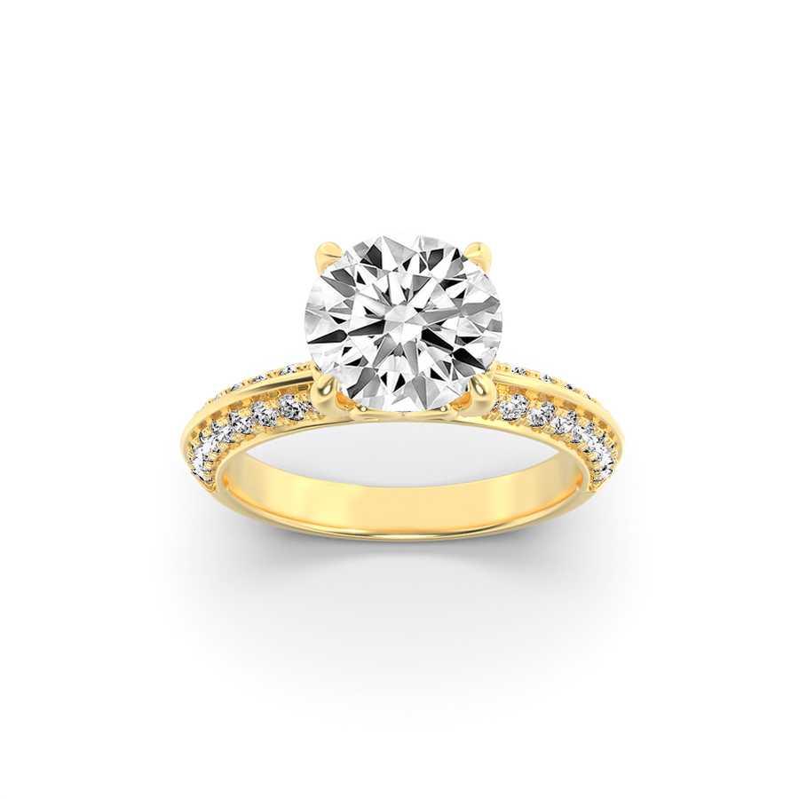 14K Yellow Gold 2ct F+ VS+ Lab Diamond Solitaire Ring