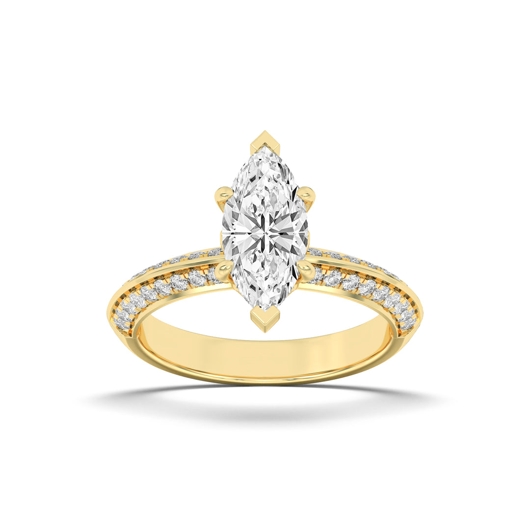 14K Yellow Gold 2ctw Marquise Lab Diamond Ring