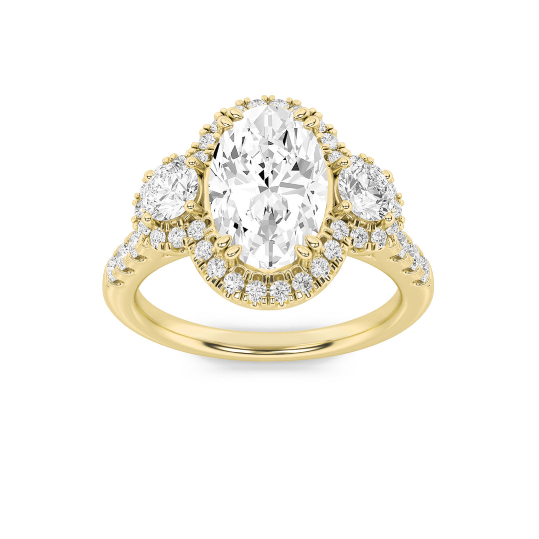 14K Yellow Gold 3ctw Oval Lab Diamond Ring Sz 7