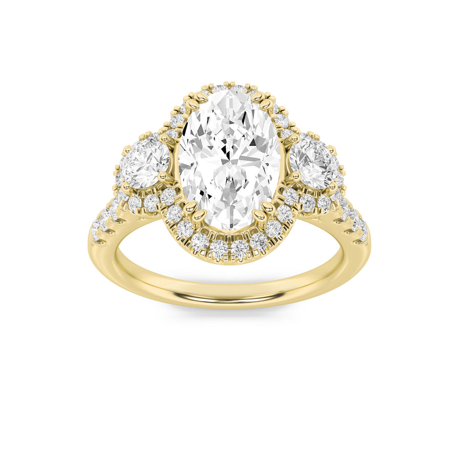 14K Yellow Gold 3ctw Oval Lab Diamond Ring Sz 7
