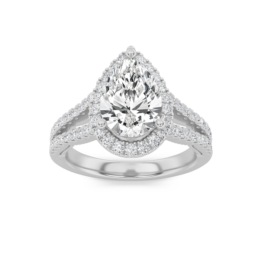 14K White Gold 2ctw Lab Diamond Ring, F Color VS+ (Sz 7)