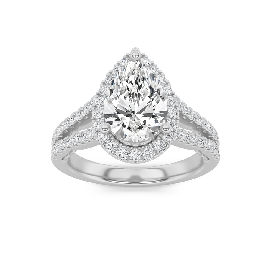 14K White Gold 2ctw Lab Diamond Ring, F Color VS+ (Sz 7)