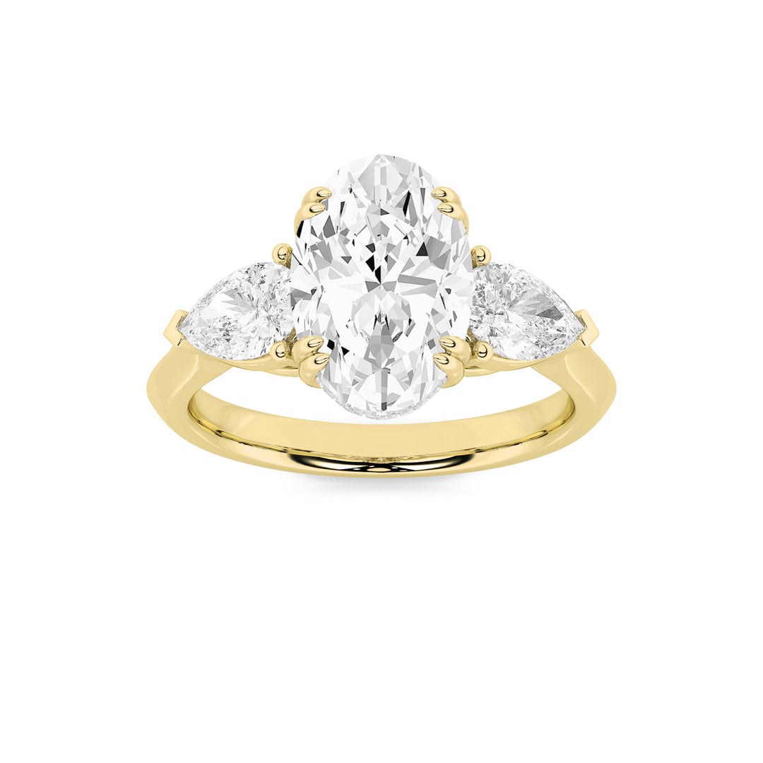 14K Yellow Gold 3ct Lab Diamond Oval Ring Sz 7