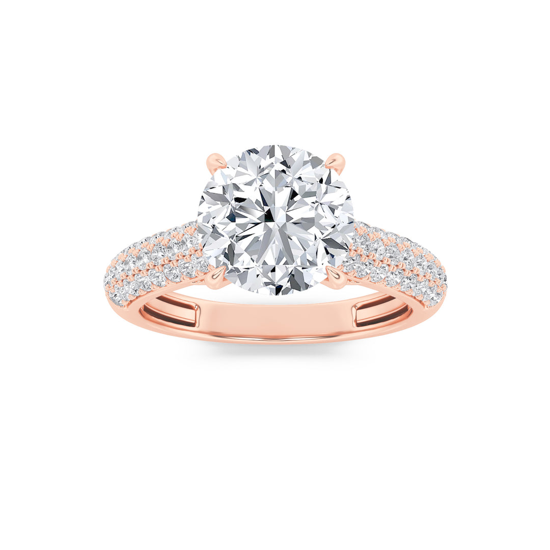 14K Rose Gold 2.5ctw Lab Diamond Ring Sz 7
