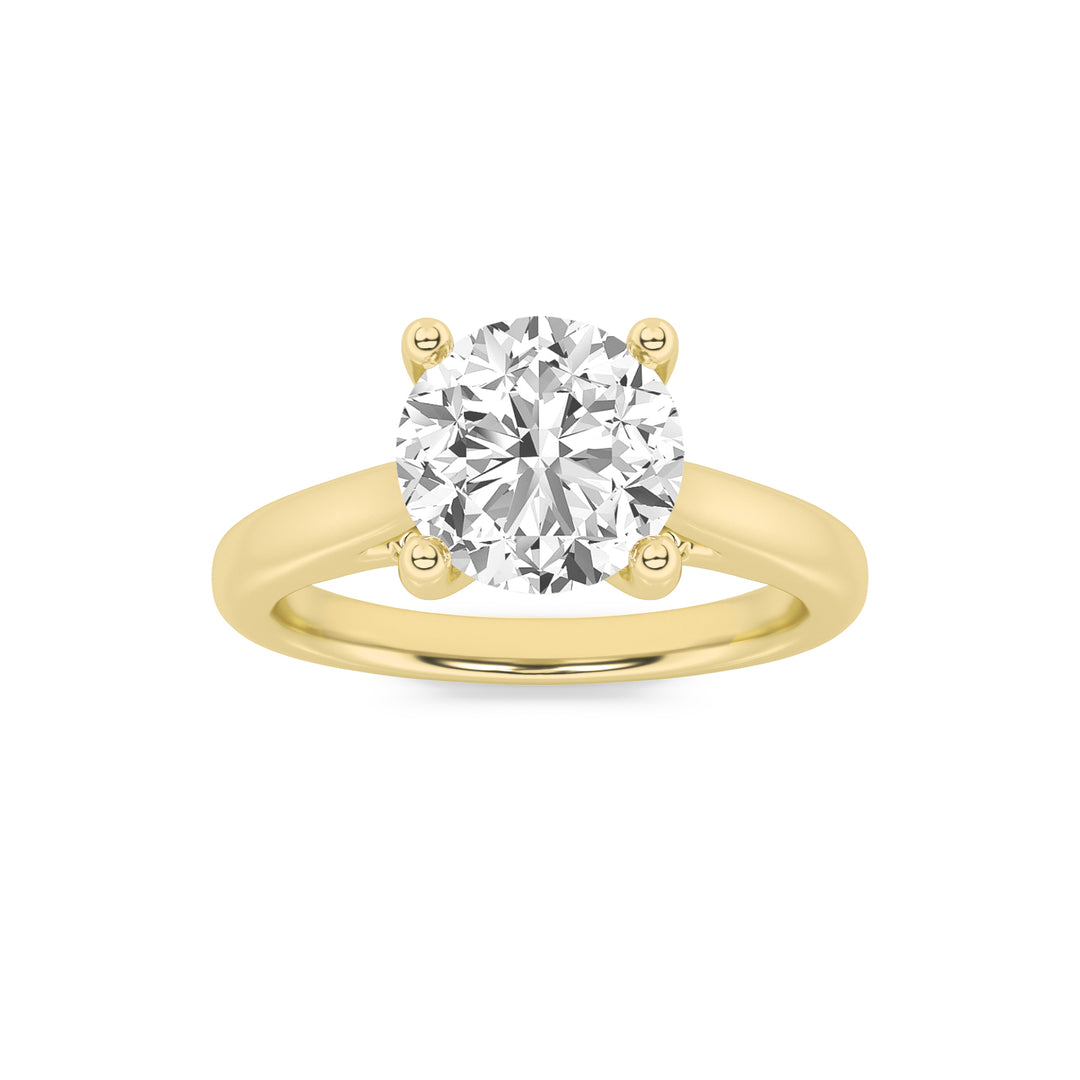 14K Yellow Gold 3ctw Lab Diamond Solitaire Ring Sz 7