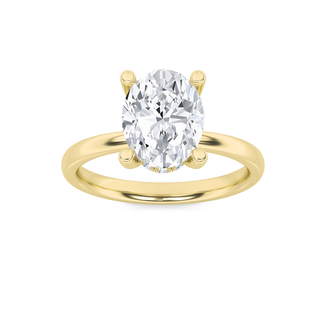 14K Yellow Gold Oval Lab Diamond Ring 2ct