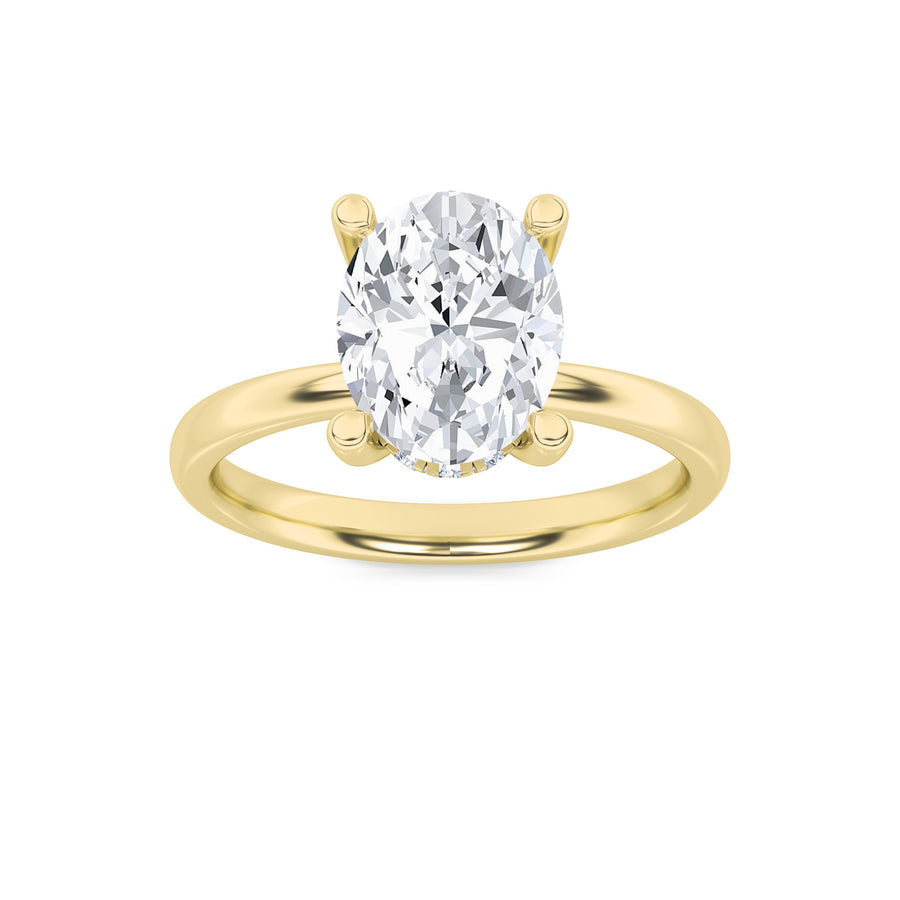 14K Yellow Gold Oval Lab Diamond Ring 2ct