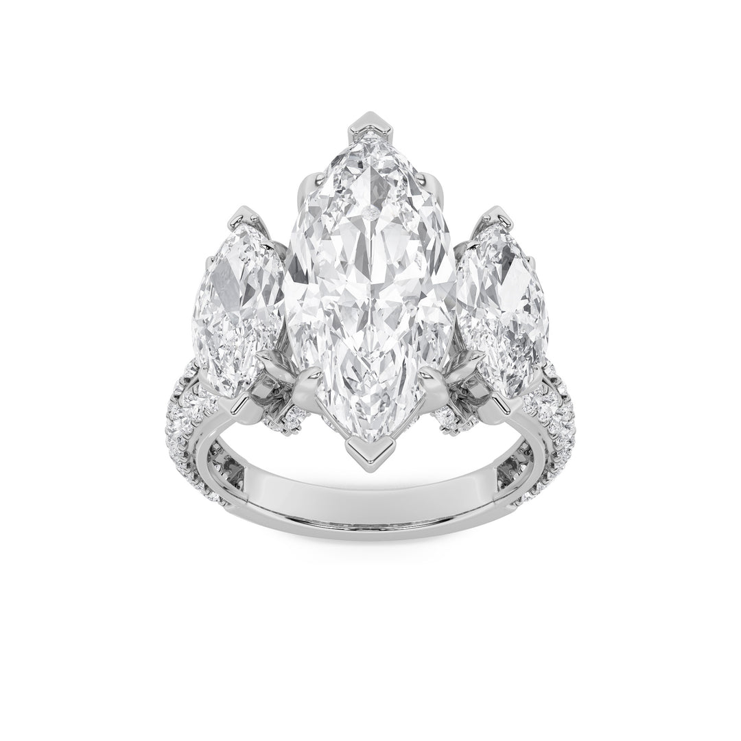 14K White Gold 7.9ctw Lab Diamond Solitaire Ring