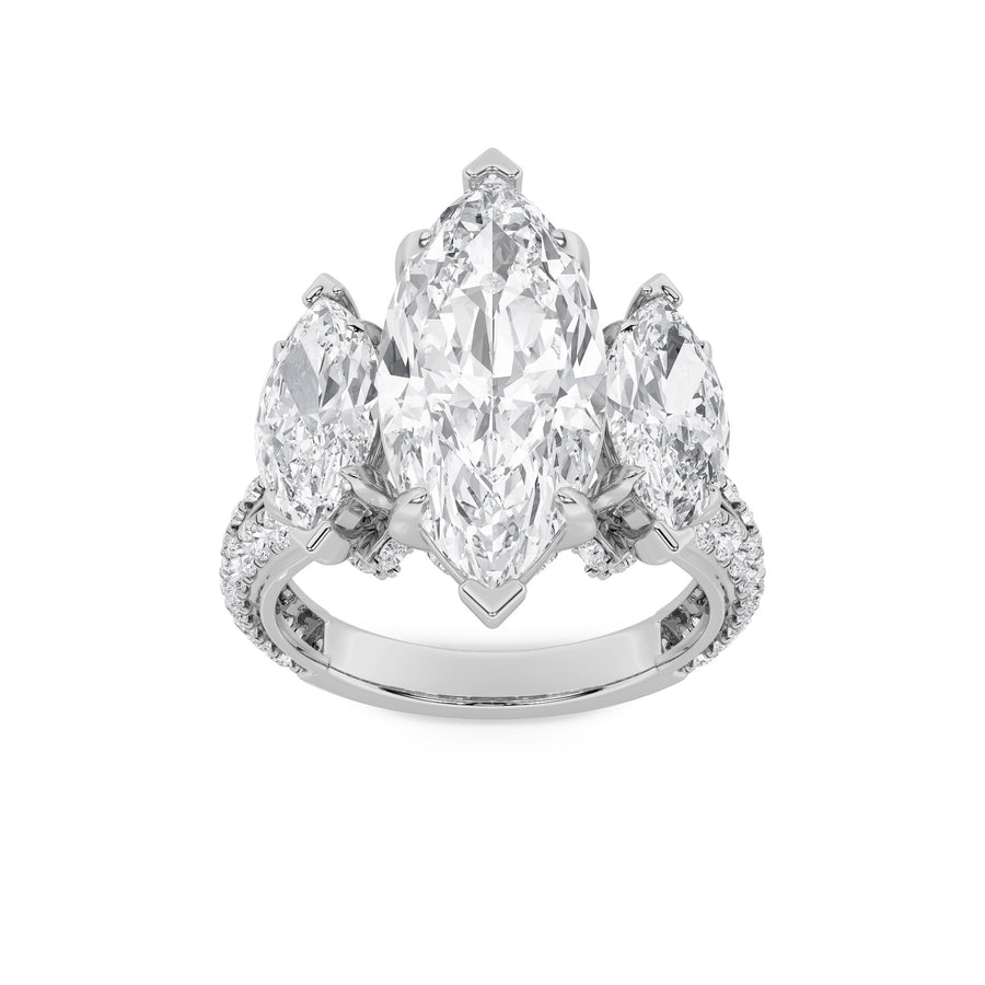 14K White Gold 7.9ctw Lab Diamond Solitaire Ring