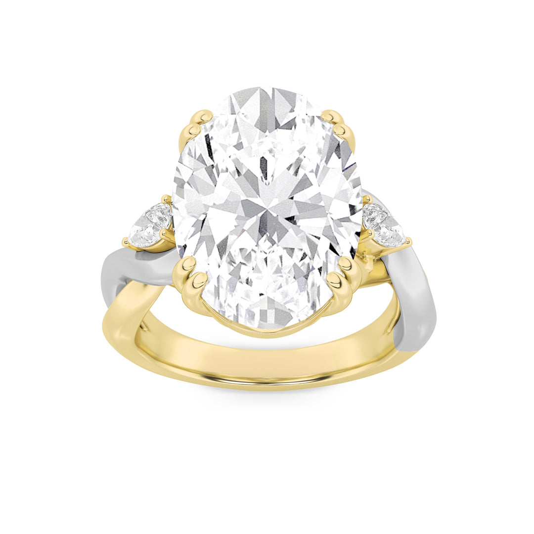 14K White Gold 6.2ctw Oval Lab Diamond Ring Sz 7