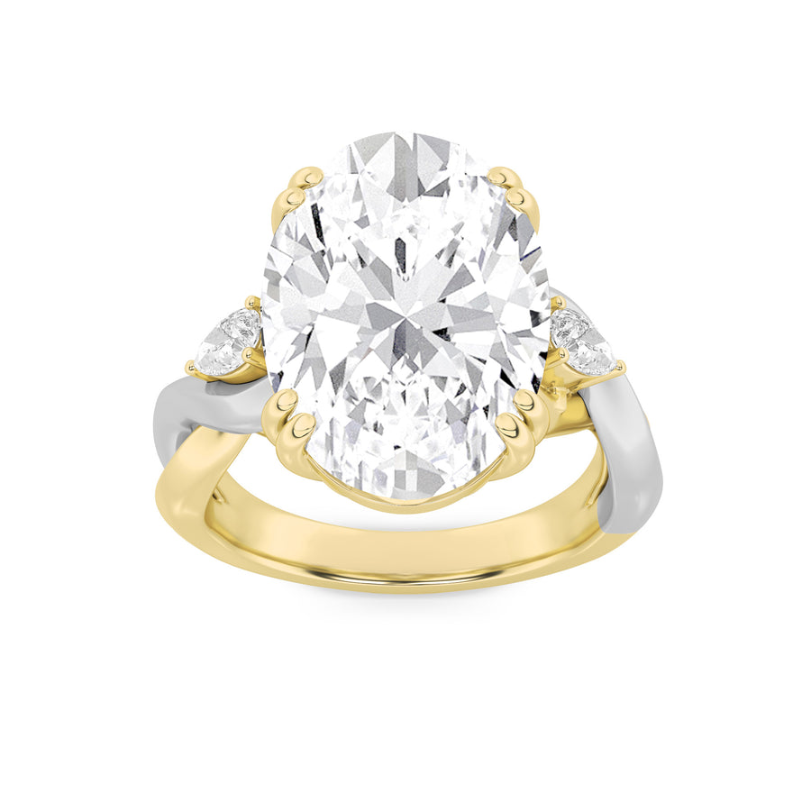 14K White Gold 6.2ctw Oval Lab Diamond Ring Sz 7