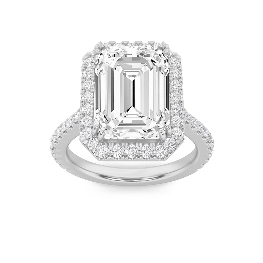 14K White Gold 5.8ctw Lab Diamond Ring Sz 7