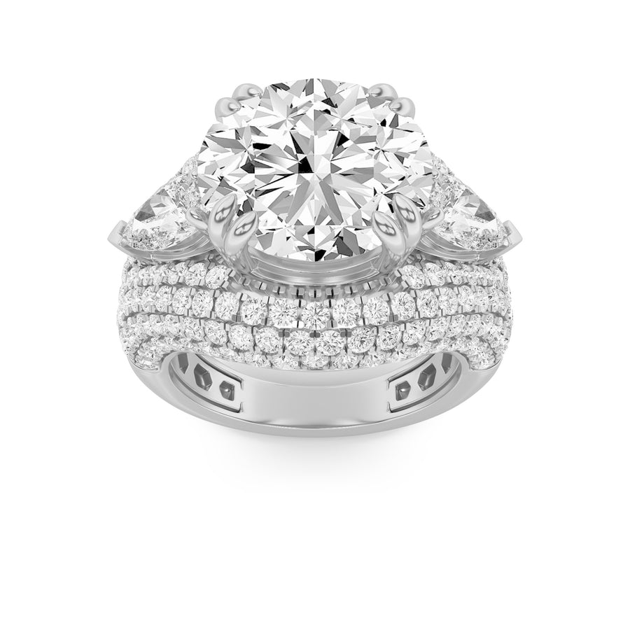 Radiant 14K White Gold 8.6ct Lab Diamond Solitaire Ring