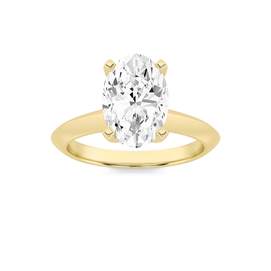 14K Yellow Gold 2ct Oval Lab Diamond Ring Sz 7