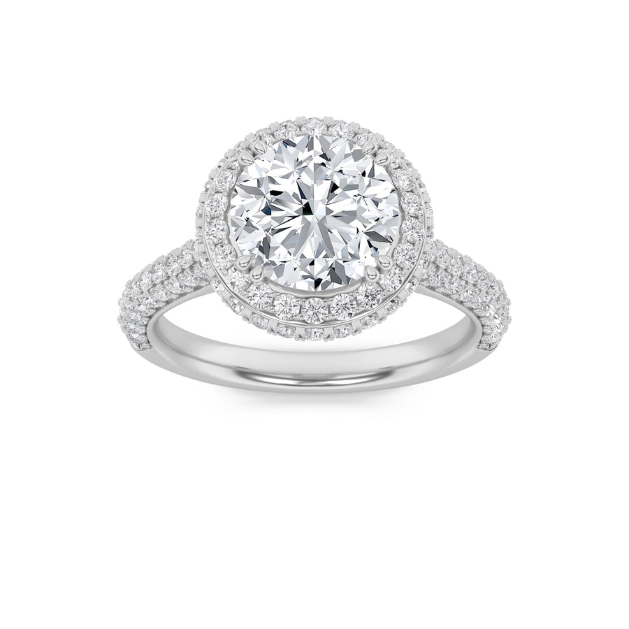14K White Gold 3ctw Lab Diamond Ring, F Color VVS+ Size 7
