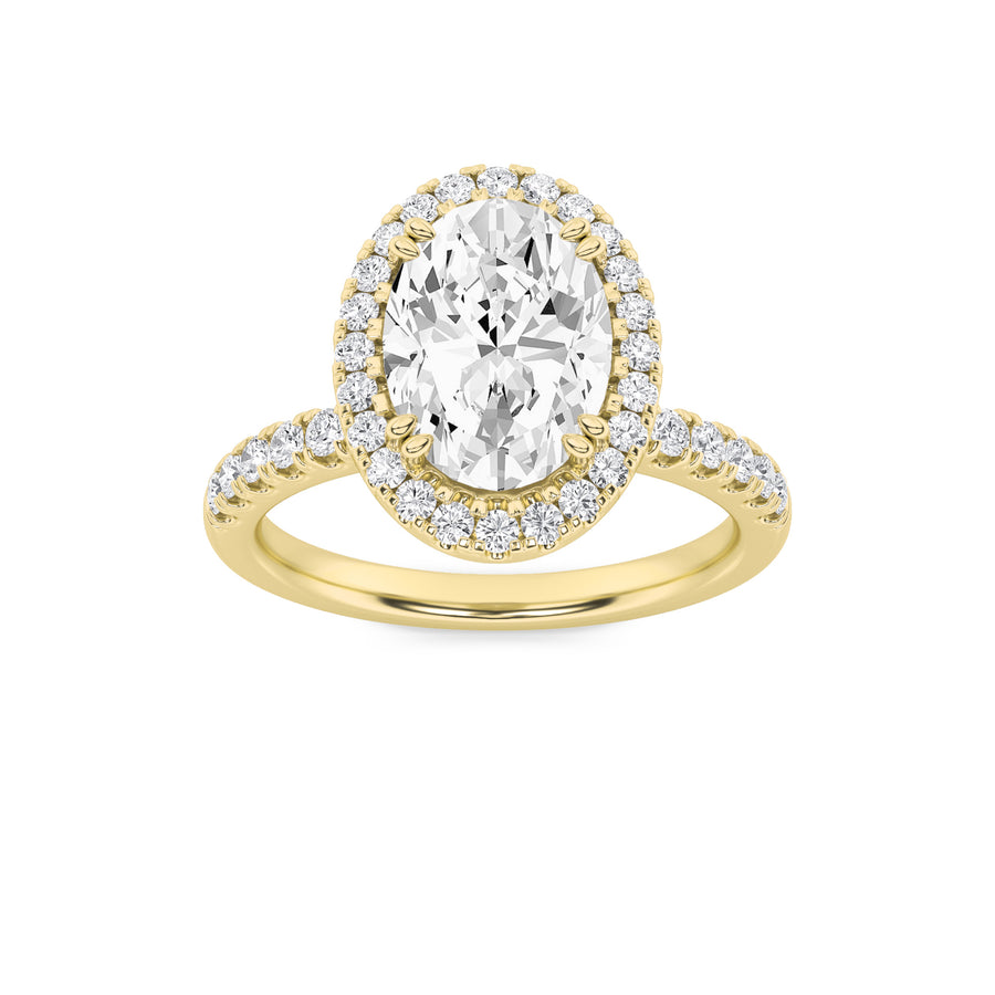 14K Yellow Gold 3.1ctw Oval Lab Diamond Ring Sz 7