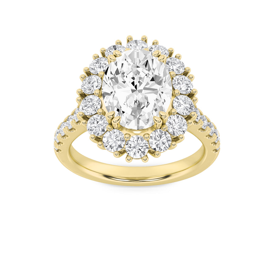 14K Yellow Gold 3.9ctw Oval Lab Diamond Ring Sz 7
