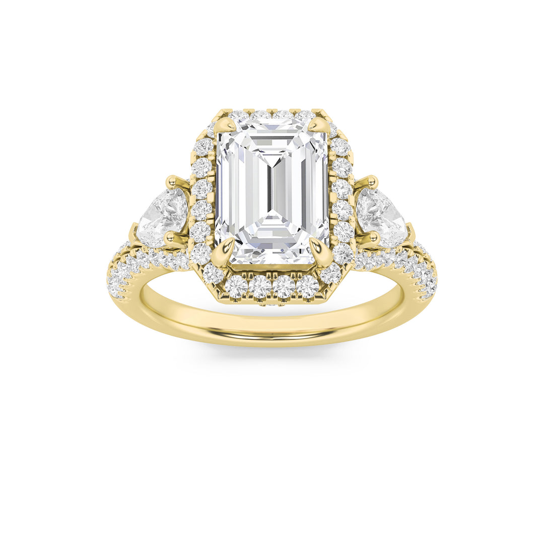 14K Yellow Gold 3ctw Lab Diamond Ring, F+ VS+ Solitaire