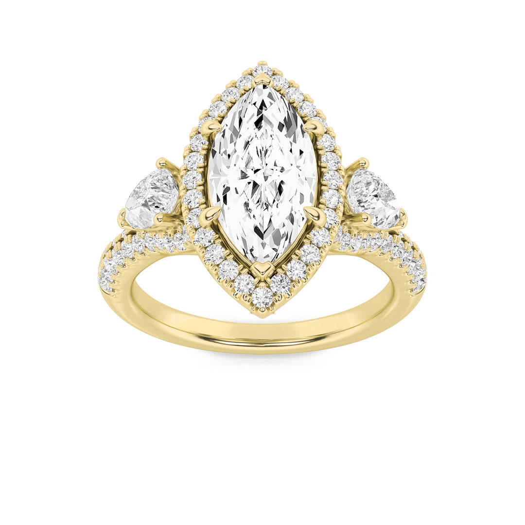 14K Yellow Gold 3ctw Marquise Lab Diamond Ring