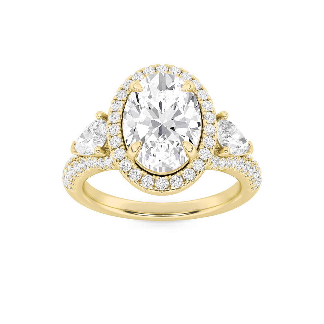 14K Yellow Gold Oval Lab Diamond Ring 3ctw