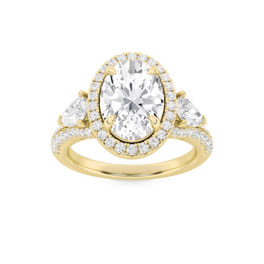 14K Yellow Gold Oval Lab Diamond Ring 3ctw