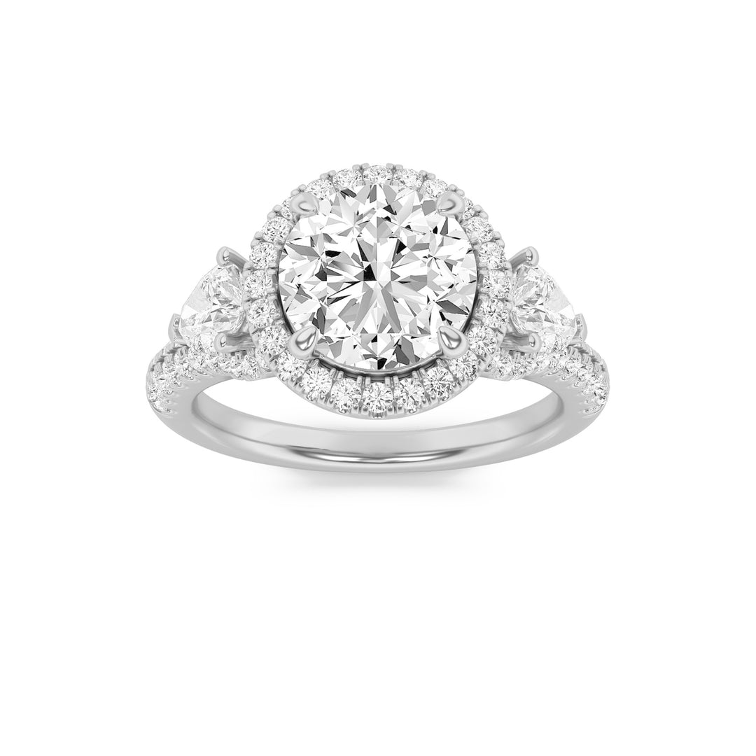 14K White Gold 3ctw Lab Diamond Ring, F Color VS+