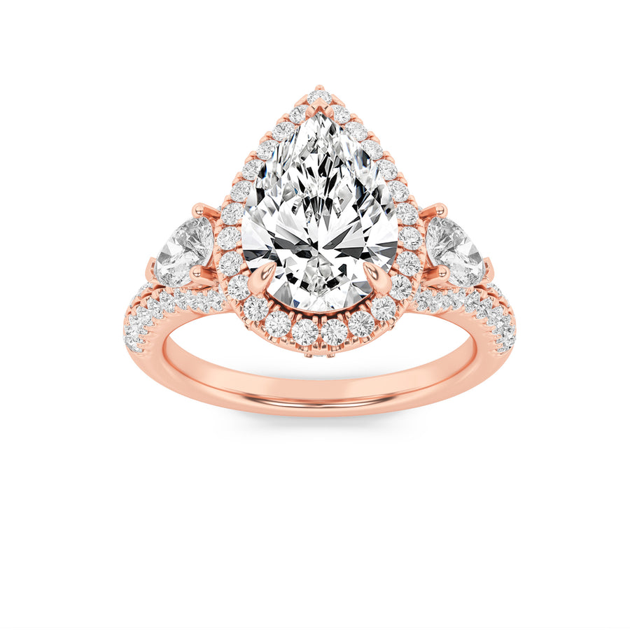 14K Rose Gold 3ctw Lab Diamond Ring, Size 7