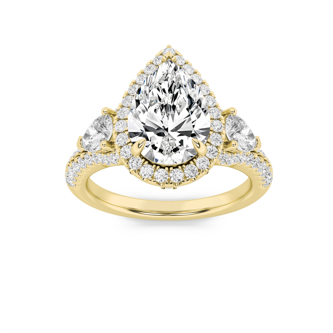 14K Yellow Gold 3ctw Lab Diamond Ring, Size 7