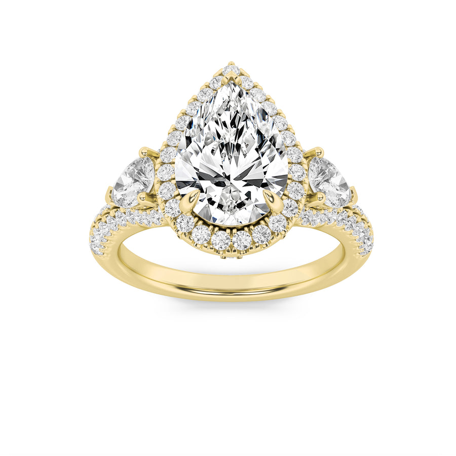14K Yellow Gold 3ctw Lab Diamond Ring, Size 7