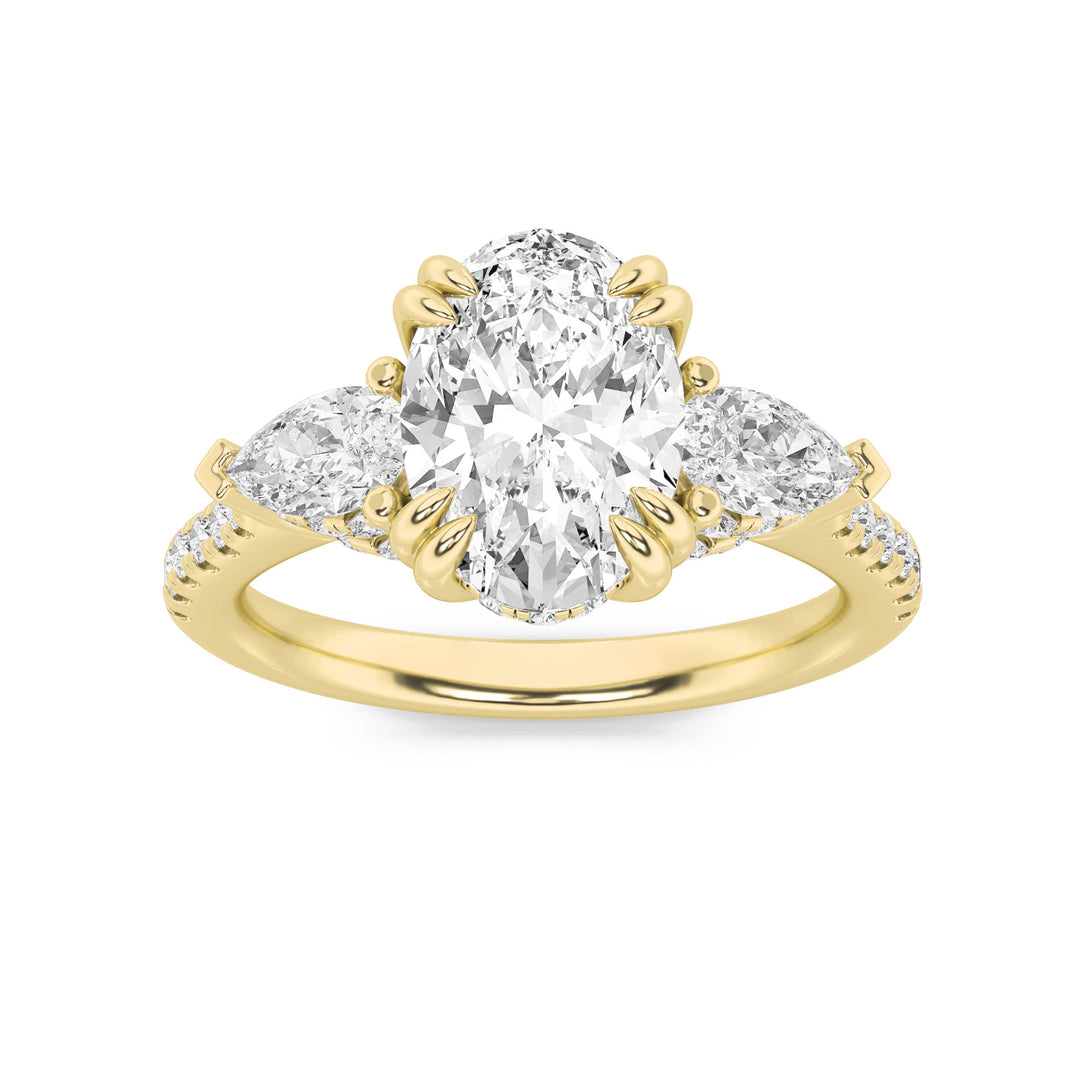 14K Yellow Gold 3ctw Oval Lab Diamond Ring Sz 7