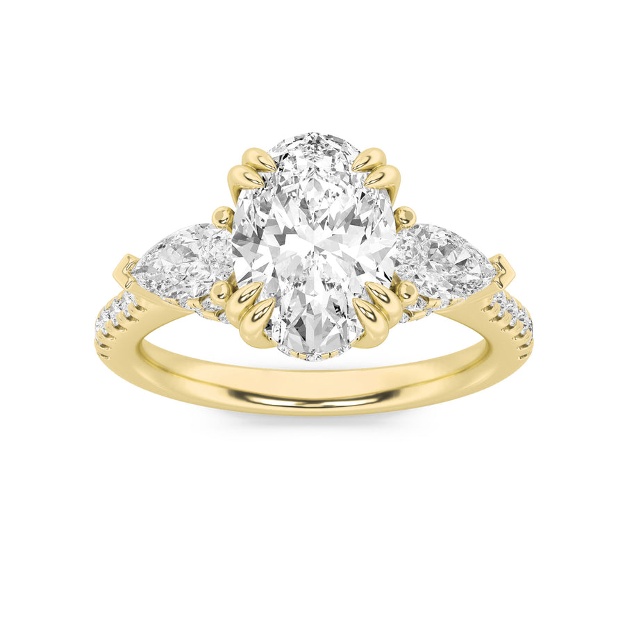 14K Yellow Gold 3ctw Oval Lab Diamond Ring Sz 7