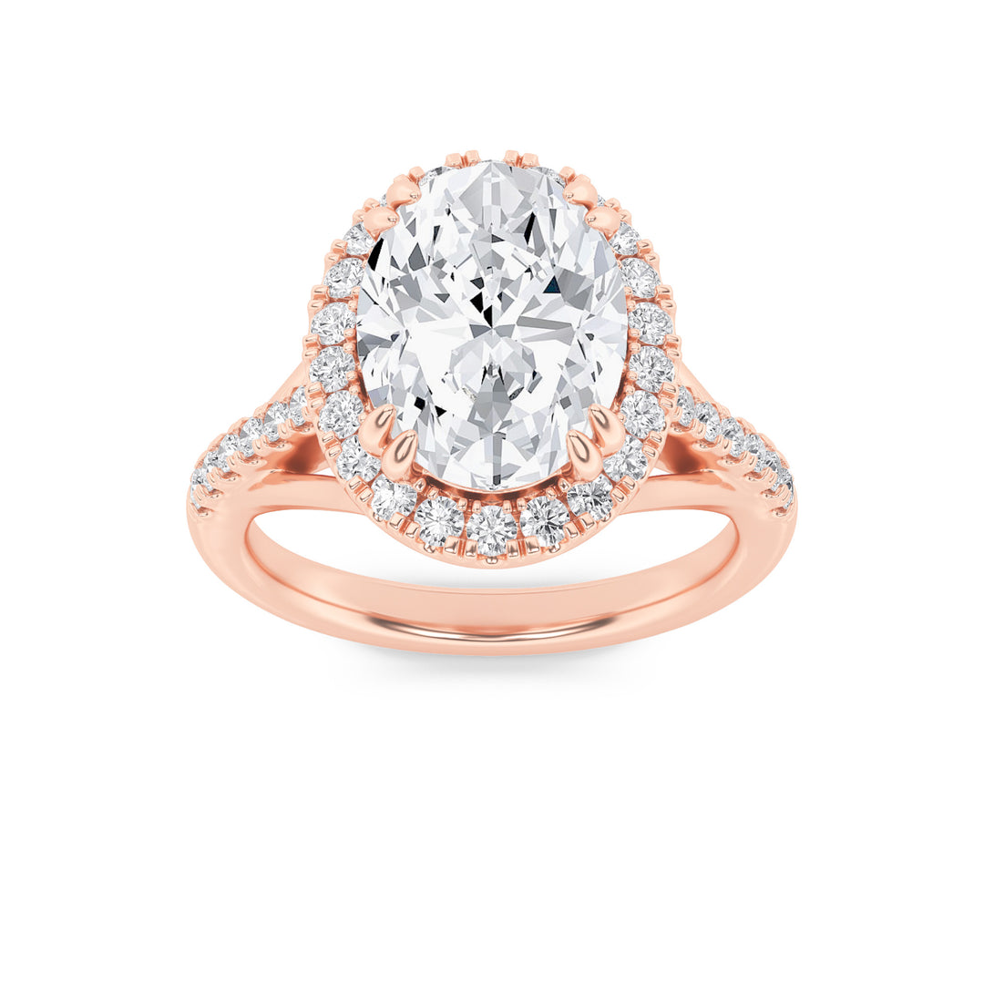 14K Rose Gold 3.1ctw Oval Lab Diamond Ring, Size 7