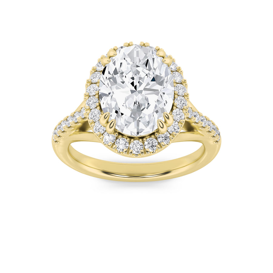 14K Yellow Gold 3.1ctw Oval Lab Diamond Ring