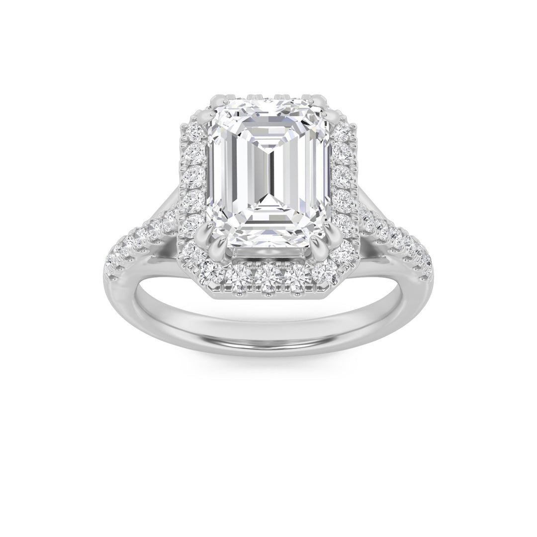 14K White Gold 2.5ct Lab Diamond Ring, F+ Color