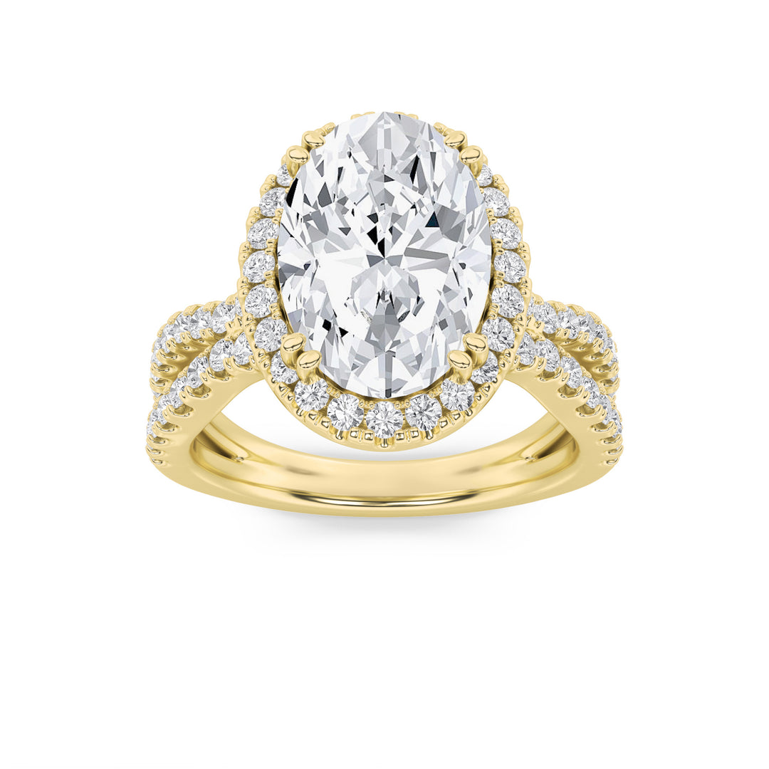 14K Yellow Gold 4ctw Oval Lab Diamond Ring Sz 7