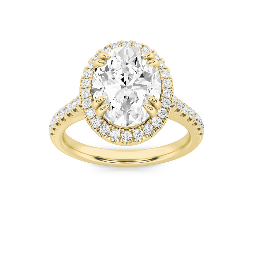 14K Yellow Gold 3ct Lab Diamond Oval Ring Sz 7