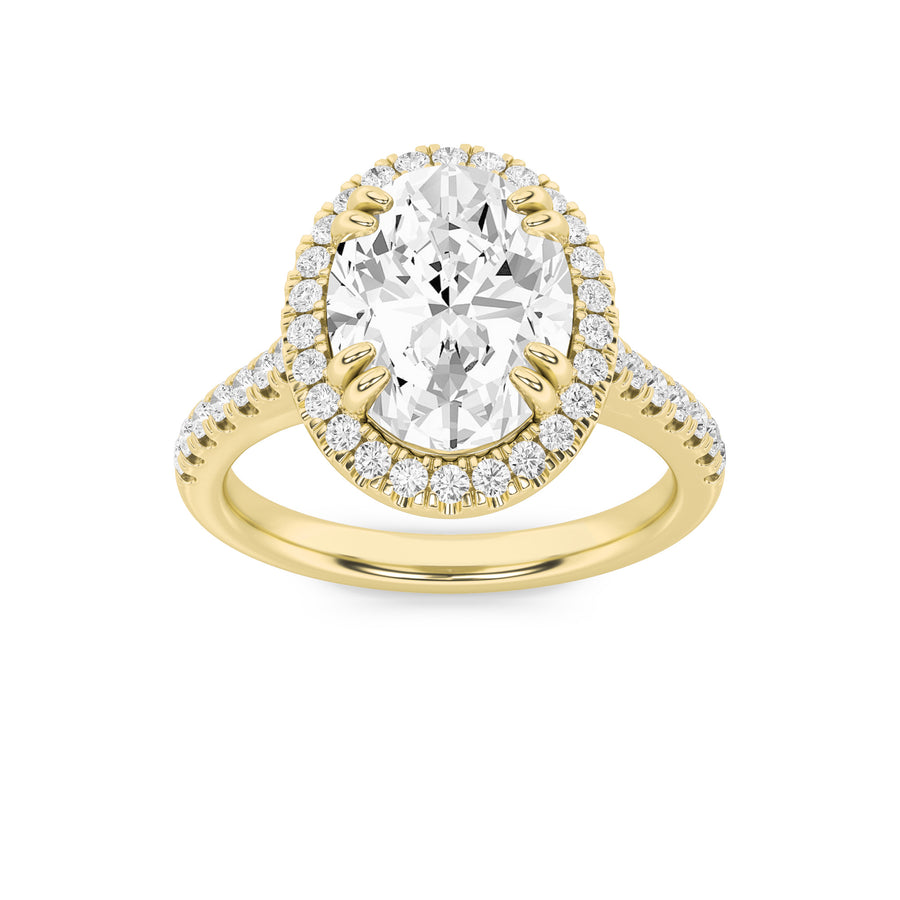 14K Yellow Gold 3ct Lab Diamond Oval Ring Sz 7