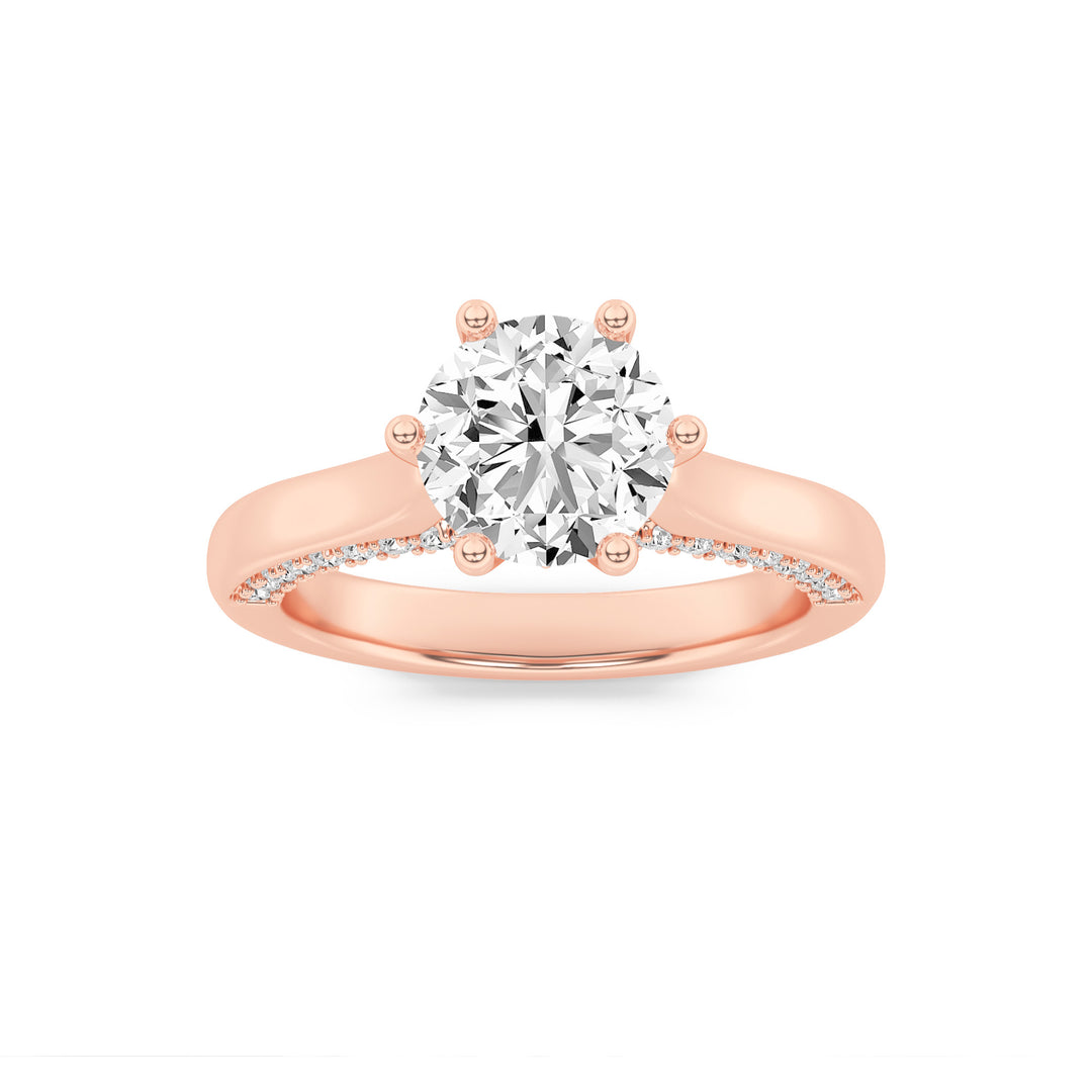 14K Rose Gold 2ctw Lab Diamond Solitaire Ring Sz 7