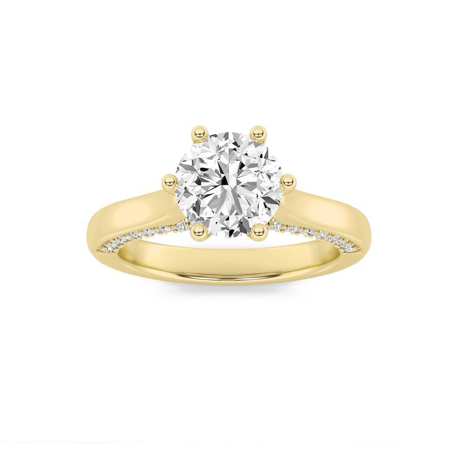 14K Yellow Gold 2ctw Lab Diamond Solitaire Ring Sz 7
