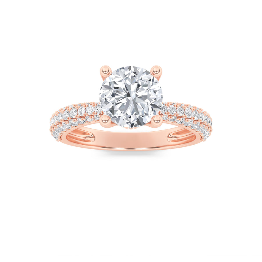 14K Rose Gold 2ct Lab Diamond Solitaire Ring