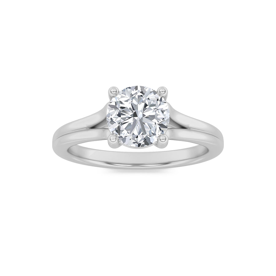 14K White Gold 2ct Lab Diamond Ring, F Color VS+ Sz 7