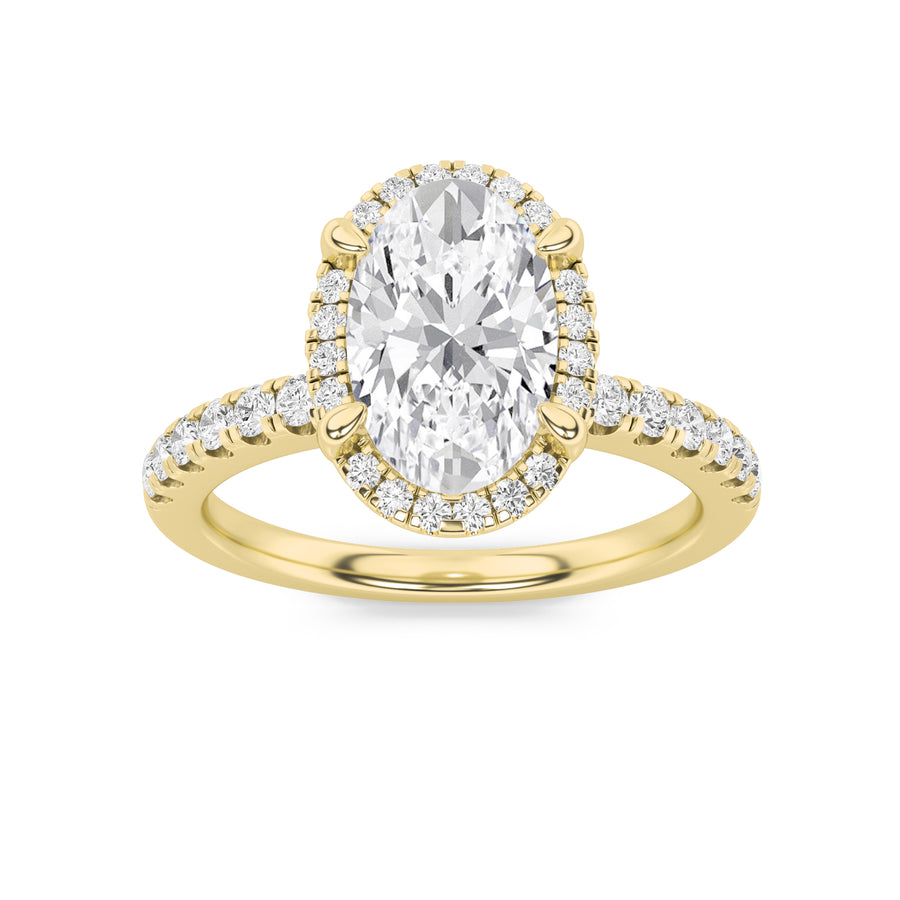 14K Yellow Gold 2ctw Oval Lab Diamond Ring Sz 7